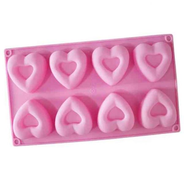 Silicon Mini Heart Cake Mold 8 cavity