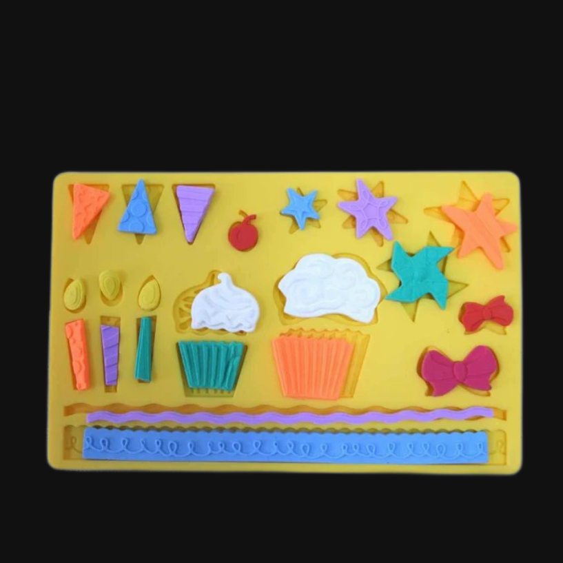 Kids Party Theme Cake Silicone Mold