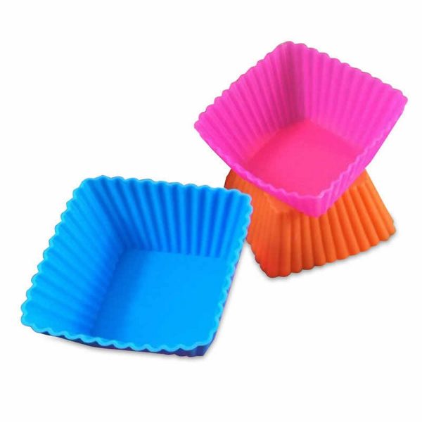 Silicone Square Cupcake Baking Mold 6pcs