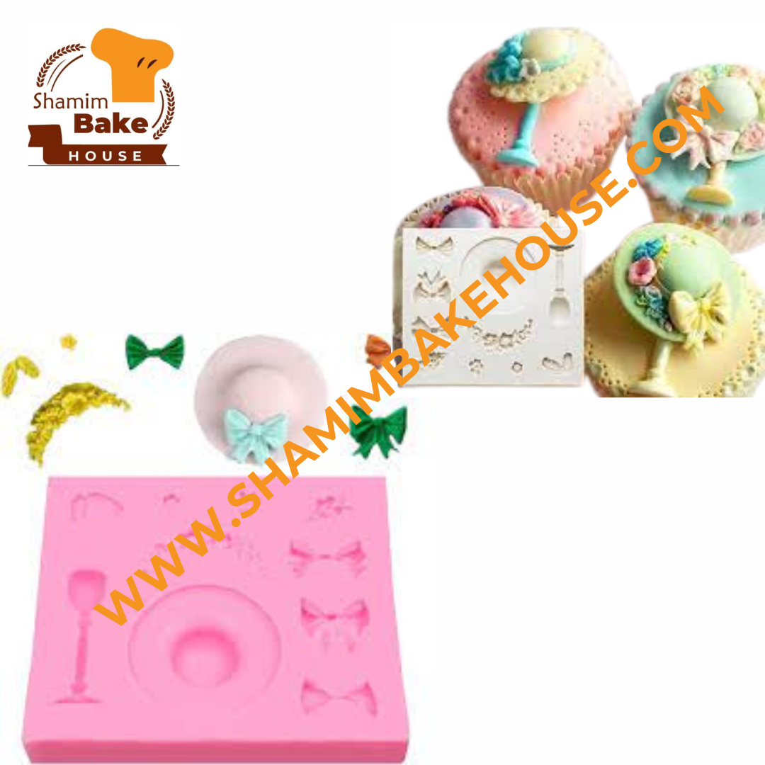 TONKBEEY Hat, Bowknot & Flower Silicone Fondant Mold