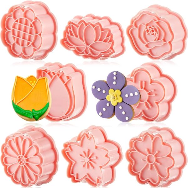Flowers Cookies & Fondant Stamps & Cutter Set