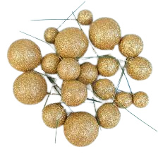 Golden Glitter Balls (20pcs) Cake Decorations