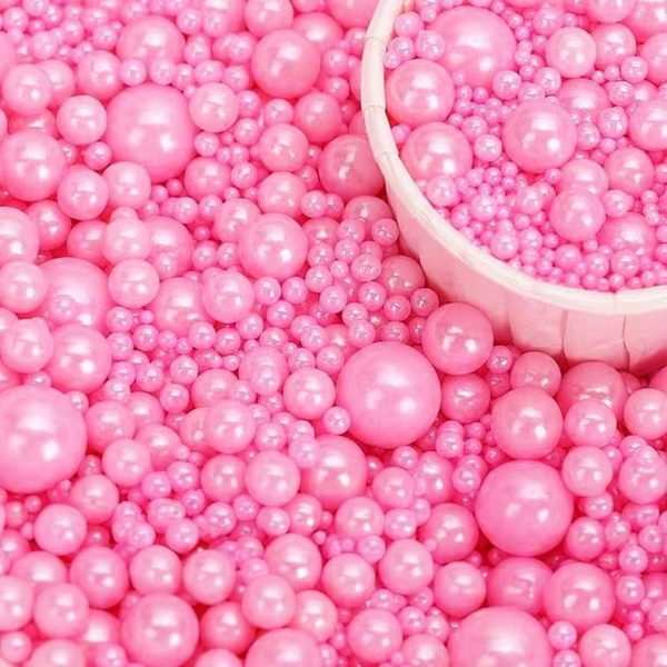 Imported Edible Pink Pearls (mix sizes 30g)