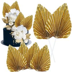 Cake Decoration Golden Plum Leaf 2PCS