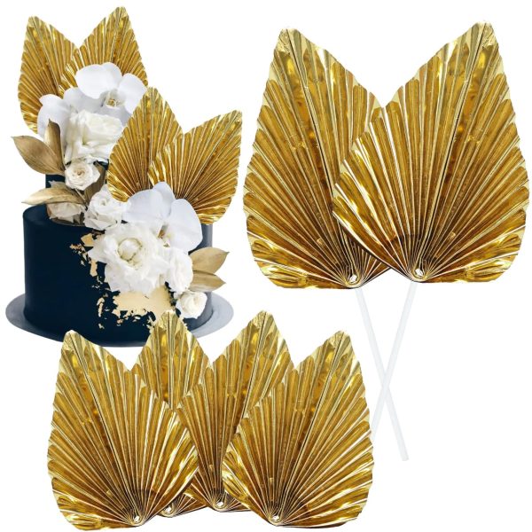 Cake Decoration Golden Plum Leaf 2PCS