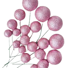 Glitter Pink Balls Cake Decoration (20pcs)