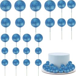 glitter blue Royal Blue Glitter Balls (20pcs) Cake Decorations