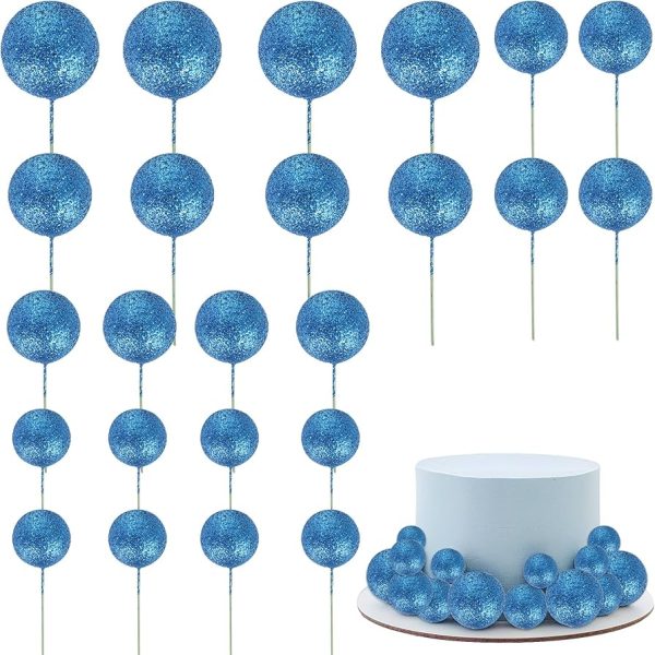 Royal Blue Glitter Balls (20pcs) Cake Decorations