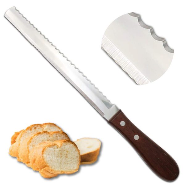2 Sided Heavy Duty Bread Cutting Knife (wavy & plain)